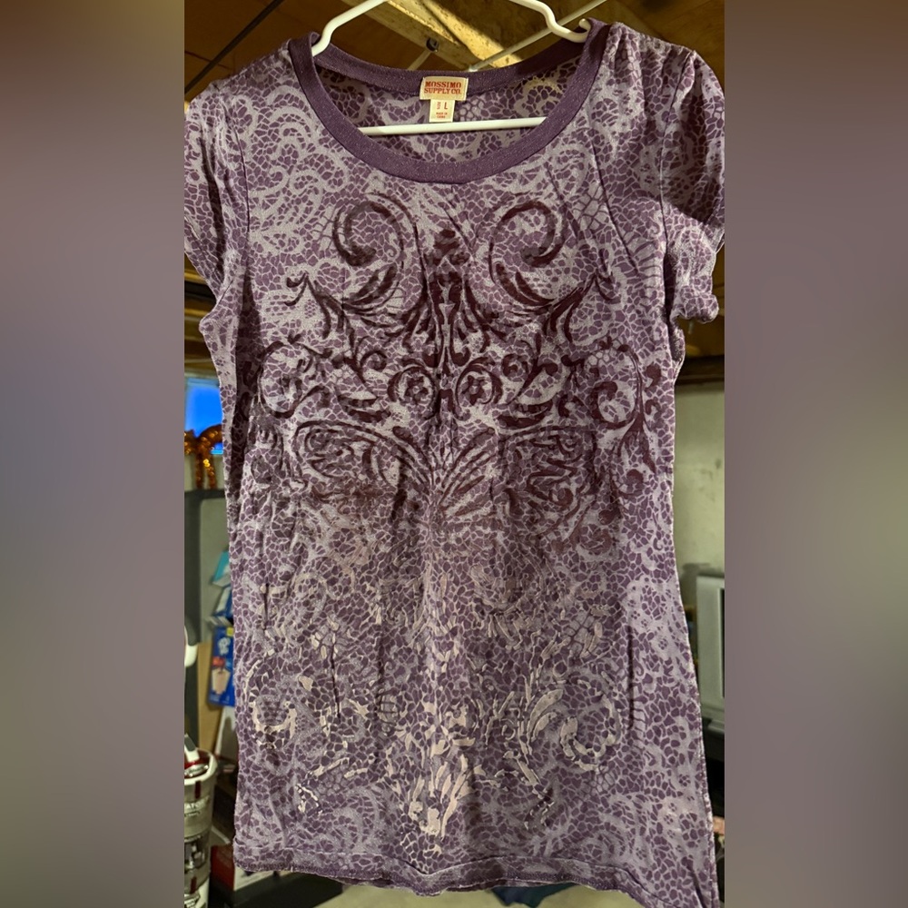 Xhilaration Purple Graphic Short Sleeve Tee